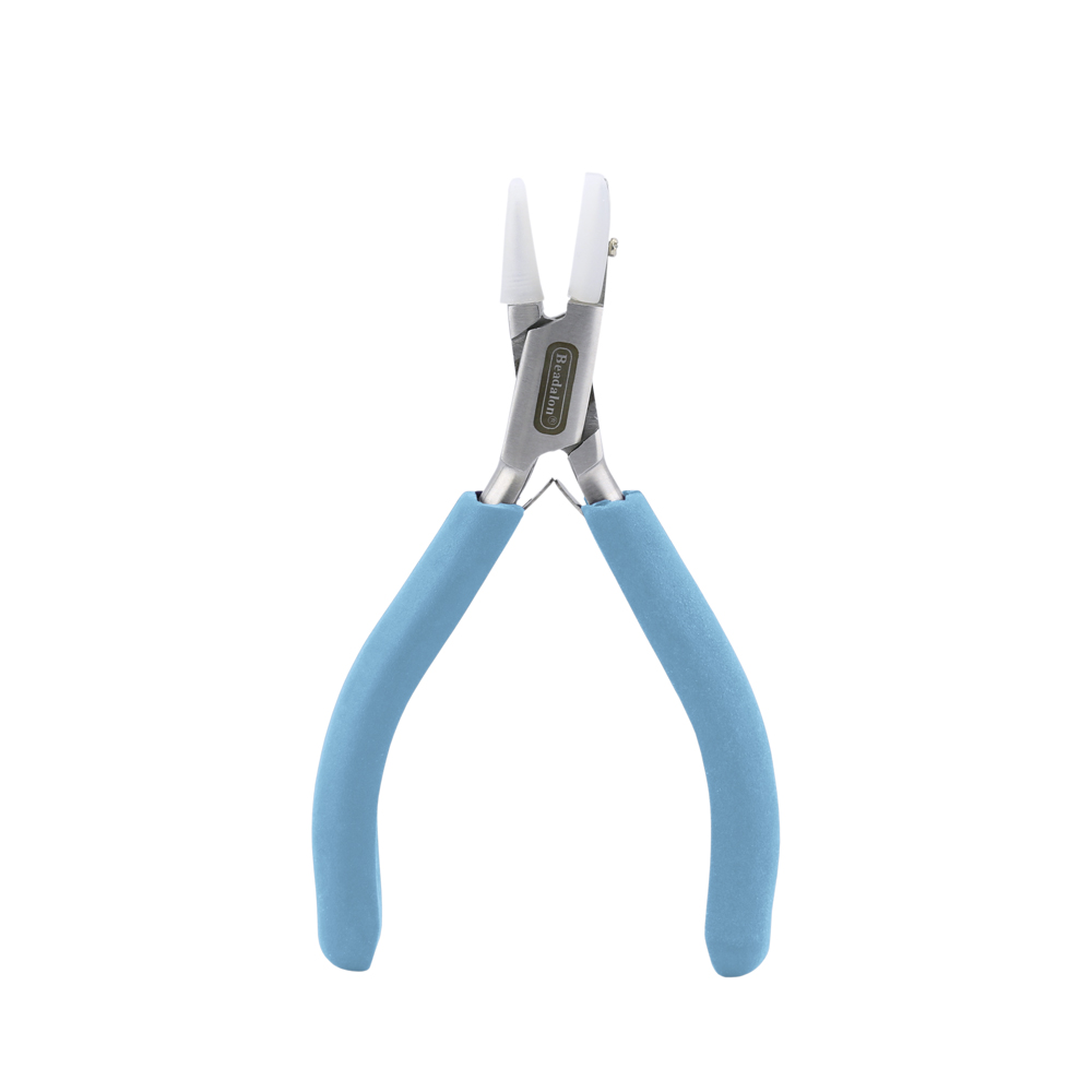 Designer Series Nylon Jaw Pliers, Flat/Round Nose, Pacific Blue Vinyl-Free Grips, Stnles Stl, Rnd Taper 0.09 - 0.27in/2.2 -7mm, Flat 0.32 x 0.79in/8.1 x 20.1mm, 5.25in/13.3cm - Image 3