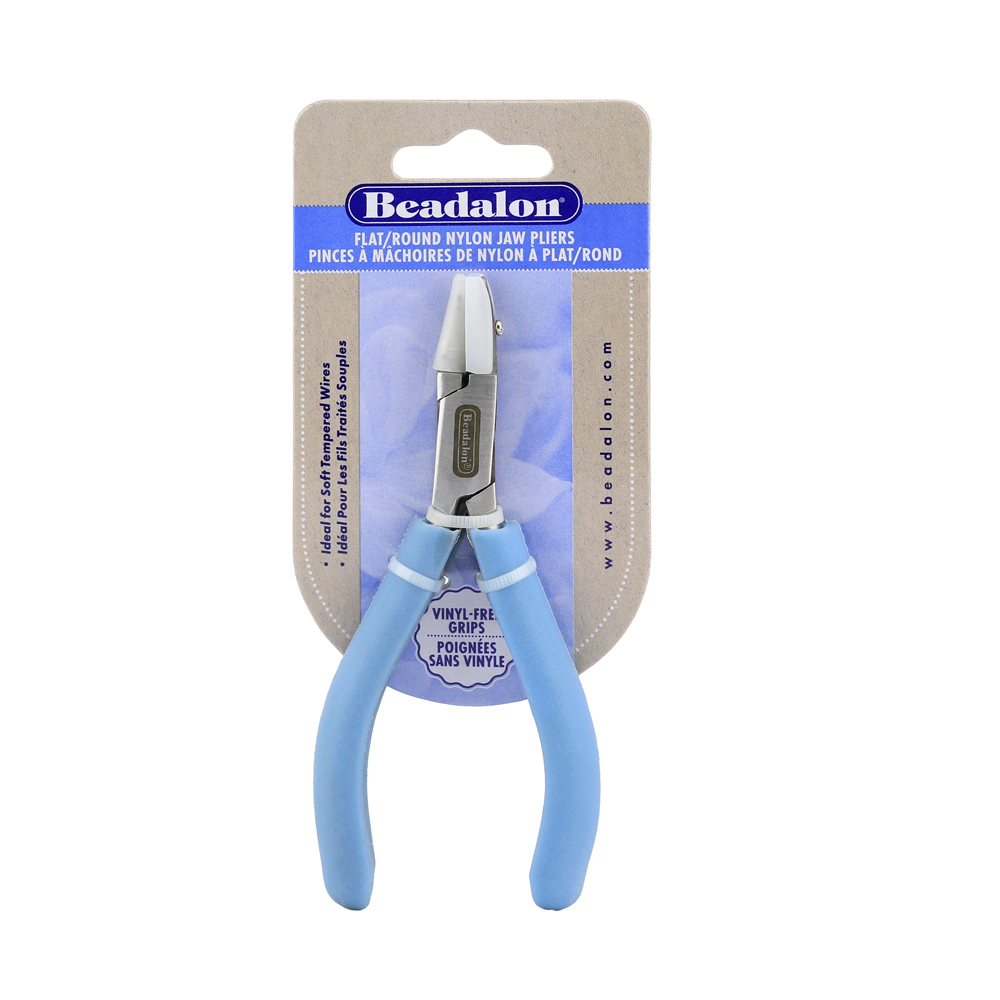 Designer Series Nylon Jaw Pliers, Flat/Round Nose, Pacific Blue Vinyl-Free Grips, Stnles Stl, Rnd Taper 0.09 - 0.27in/2.2 -7mm, Flat 0.32 x 0.79in/8.1 x 20.1mm, 5.25in/13.3cm - Image 4
