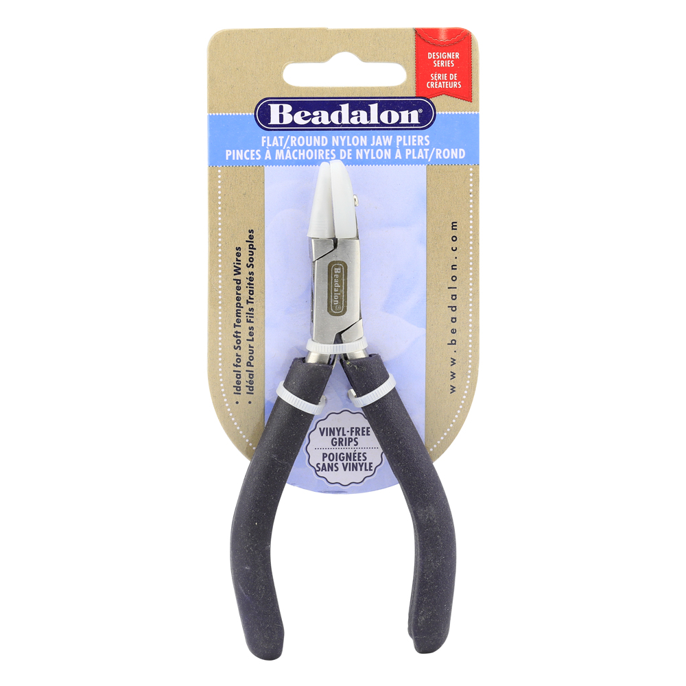 Designer Series Nylon Jaw Pliers, Flat/Round Nose, Dark Blue Vinyl-Free Grips, Stnles Stl, Rnd Taper 0.09 - 0.27in/2.2 -7mm, Flat 0.32 x 0.79in/8.1 x 20.1mm, 5.25in/13.3cm - Image 3