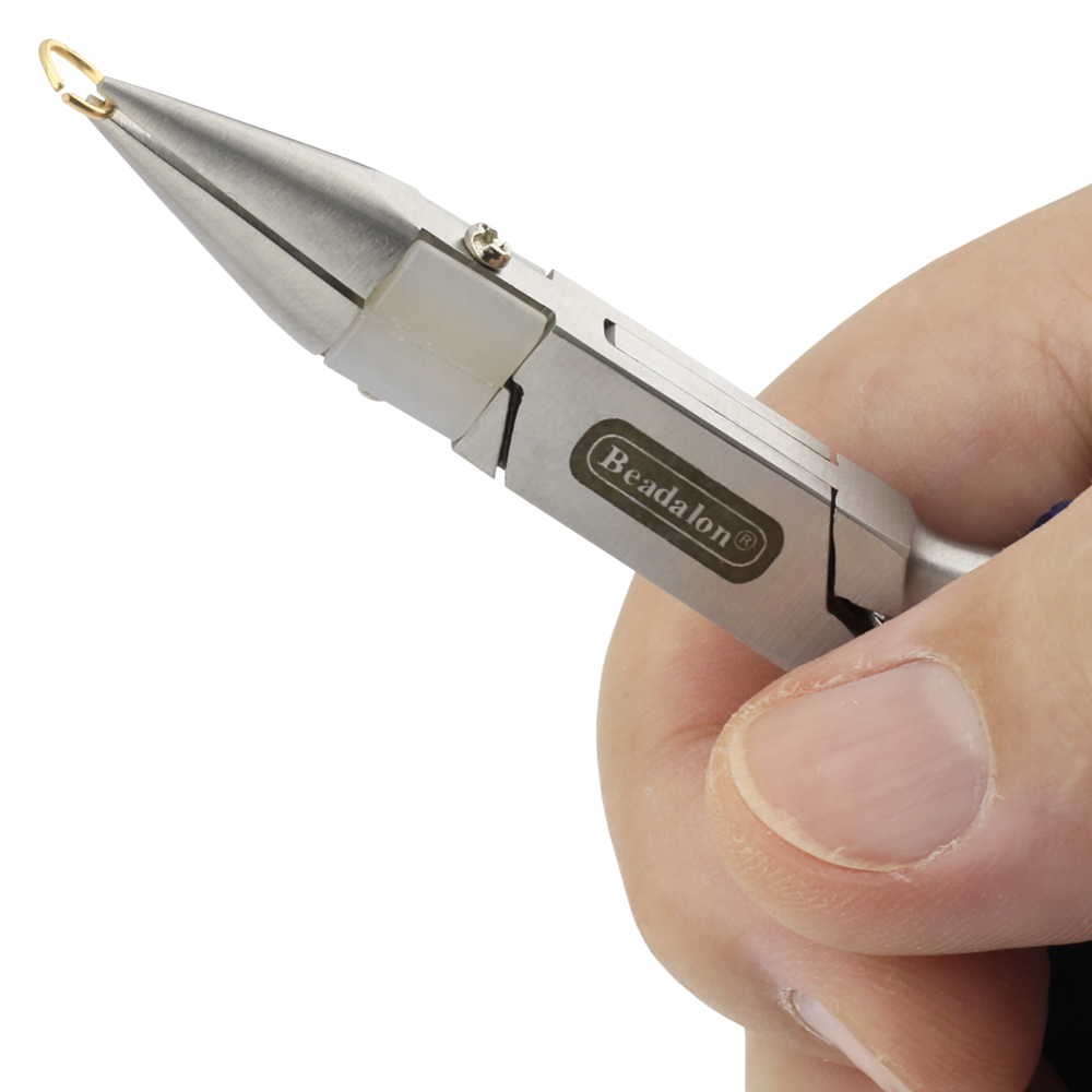 Professional Series Nylon Inner Jaw Chain Nose Pliers, Lime Green Vinyl-Free Grips, Stainless Steel, Box Joint, Double Leaf Springs, 5.75 in / 14.6 cm - Image 2