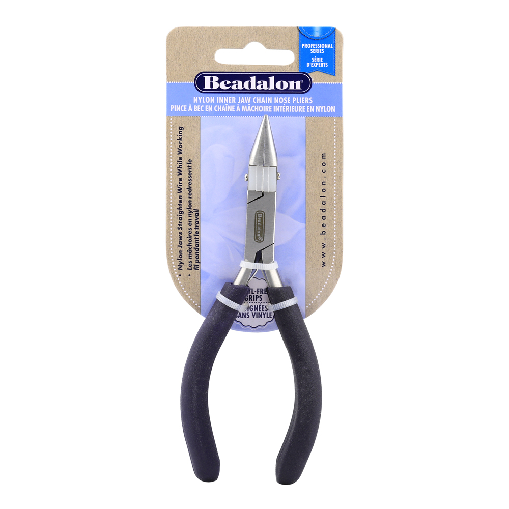 Professional Series Nylon Inner Jaw Chain Nose Pliers, Dark Blue Vinyl-Free Grips, Stainless Steel, Box Joint, Double Leaf Springs, 5.75 in / 14.6 cm - Image 7
