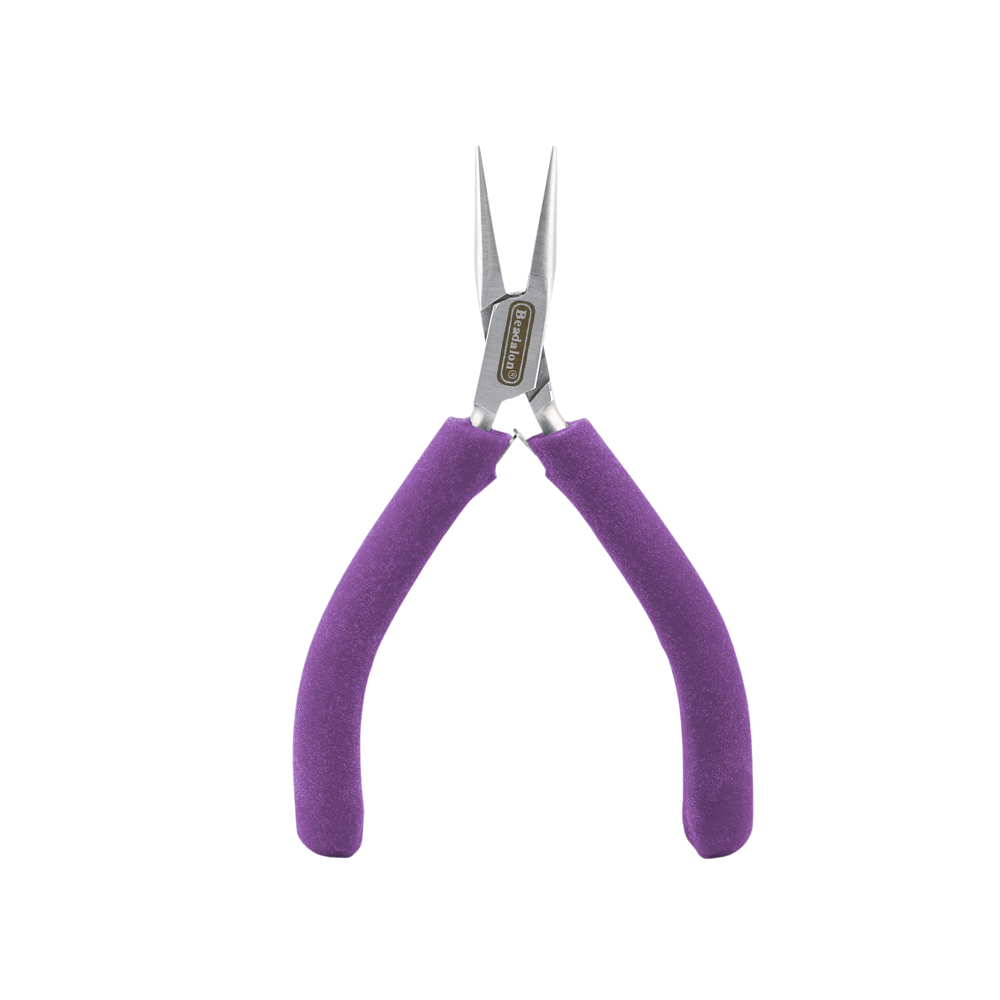 Designer Series Chain Nose Pliers, Purple Vinyl-Free Grips, Stainless Steel, Box Joint, Double Leaf Springs, 4.75 in / 12 cm - Image 4