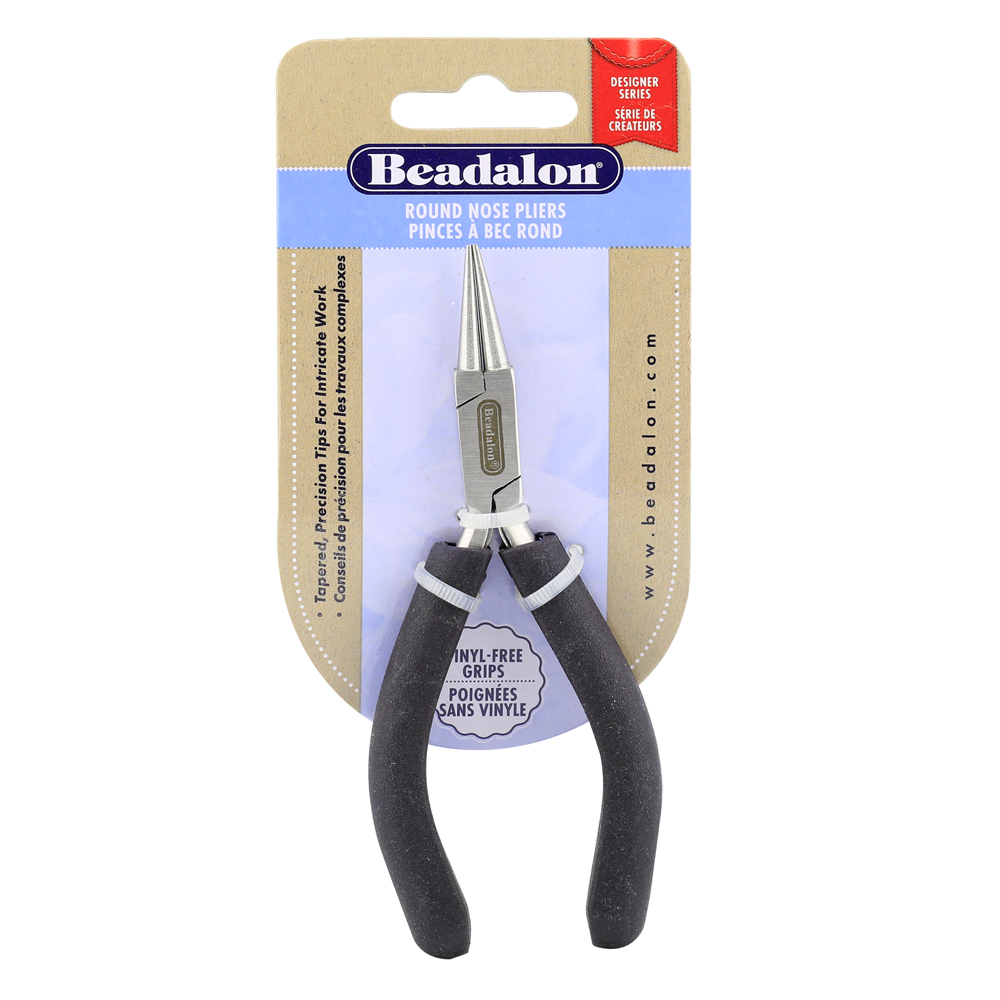 Designer Series Round Nose Pliers, Dark Blue Vinyl-Free Grips, Stainless Steel, Box Joint, Double Leaf Springs, 4.75 in / 12 cm - Image 4