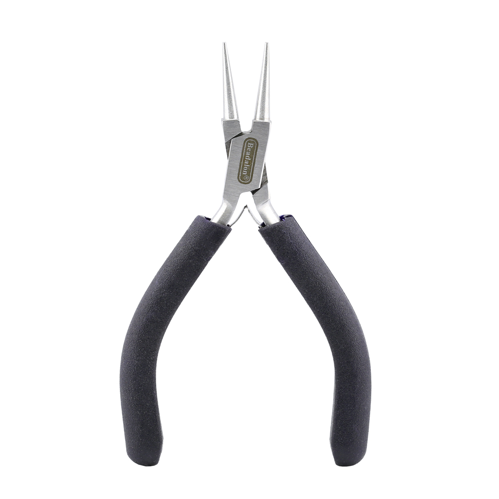 Designer Series Round Nose Pliers, Dark Blue Vinyl-Free Grips, Stainless Steel, Box Joint, Double Leaf Springs, 4.75 in / 12 cm - Image 5