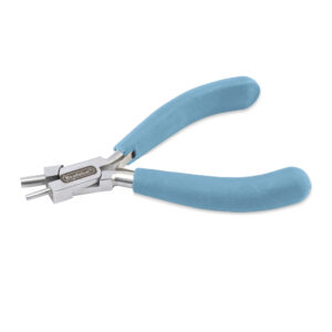 Designer Series Memory Wire Finishing Pliers, Pacific Blue Vinyl-Free Grips, Stainless Steel, Lap Joint, 2 mm & 4 mm / 0.08 in & 0.16 in Tips, 4.25 in / 10.8 cm