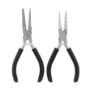 Looping Pliers Round & Square, Marked 2 mm, 3 mm, 4 mm, 5 mm, 6 mm, 7 mm, 8 mm / .079 in, .118 in, .157 in, .197 in, .236 in, .276 in, .315 in - 6.3 in / 16.1 cm, 2 pc
