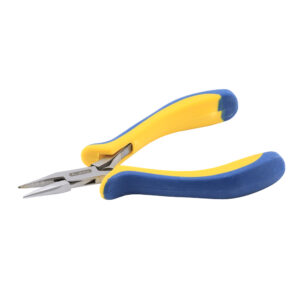 Designer Series Ergo Chain Nose Pliers, Yellow & Blue Vinyl Free Grips, Stainless Steel Box Joint, 5.25 in / 13.3 cm