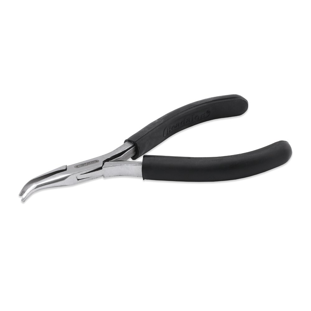 Econo Series Bent Chain Nose Pliers, Black Vinyl-Free Grips, Steel Box Joint, Double Leaf Springs, 5 in / 12.7 cm