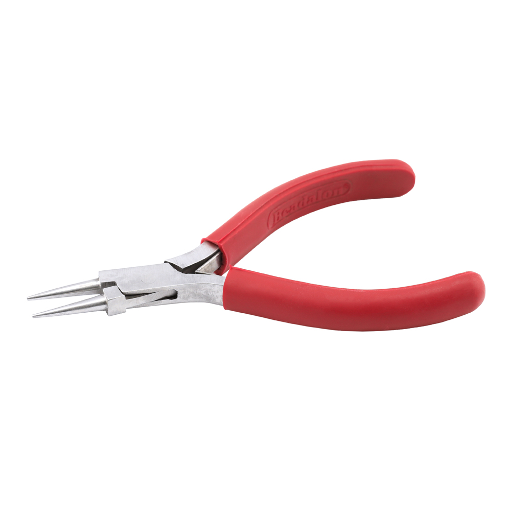 Econo Series Round Nose Pliers, Red Vinyl-Free Grips, Steel Box Joint, Double Leaf Springs, 5 in / 12.7 cm