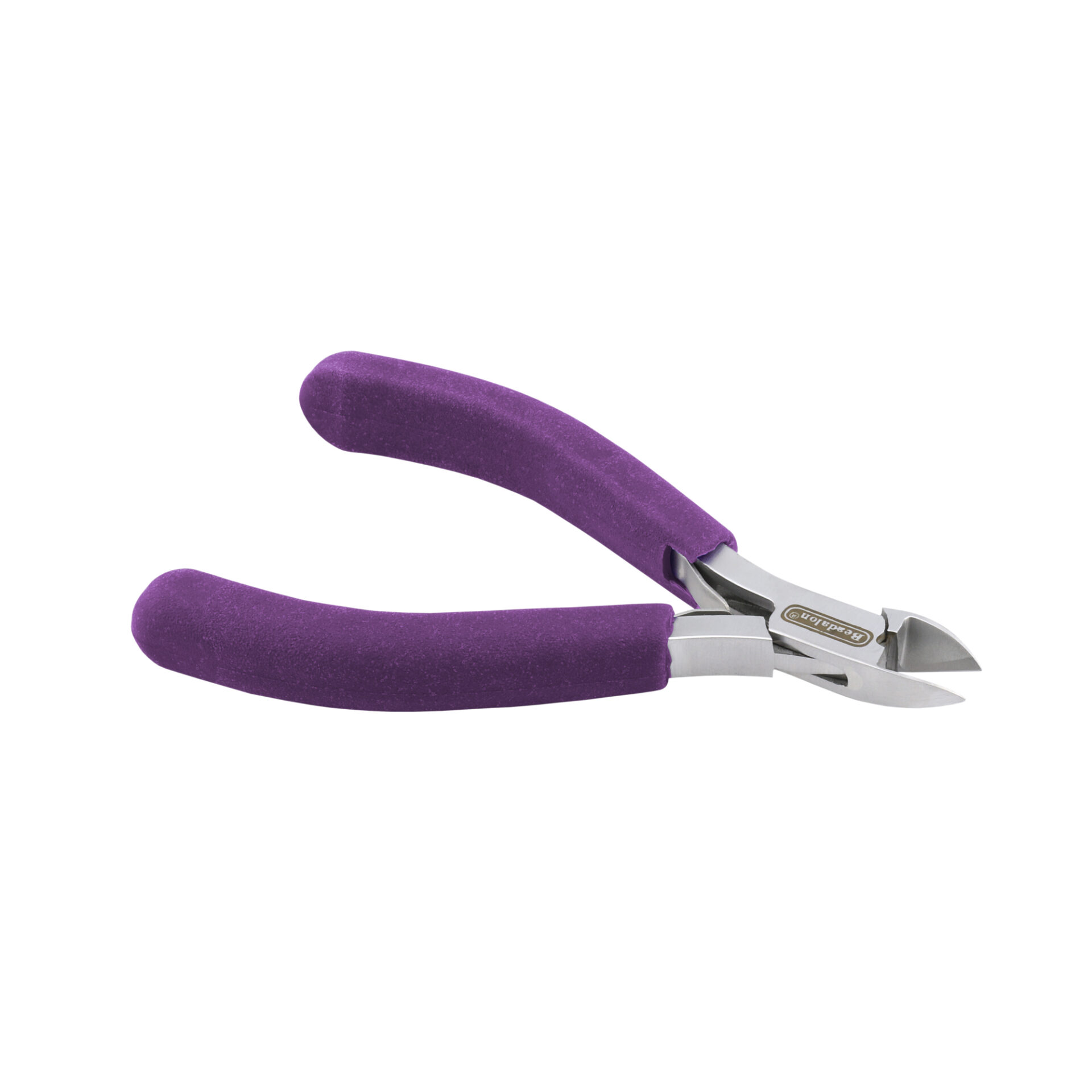 Designer Series Semi-Flush Cutter, Purple Vinyl-Free Grips, Stainless Steel, Box Joint, Double Leaf Springs, 4.75 in / 12 cm - Image 2