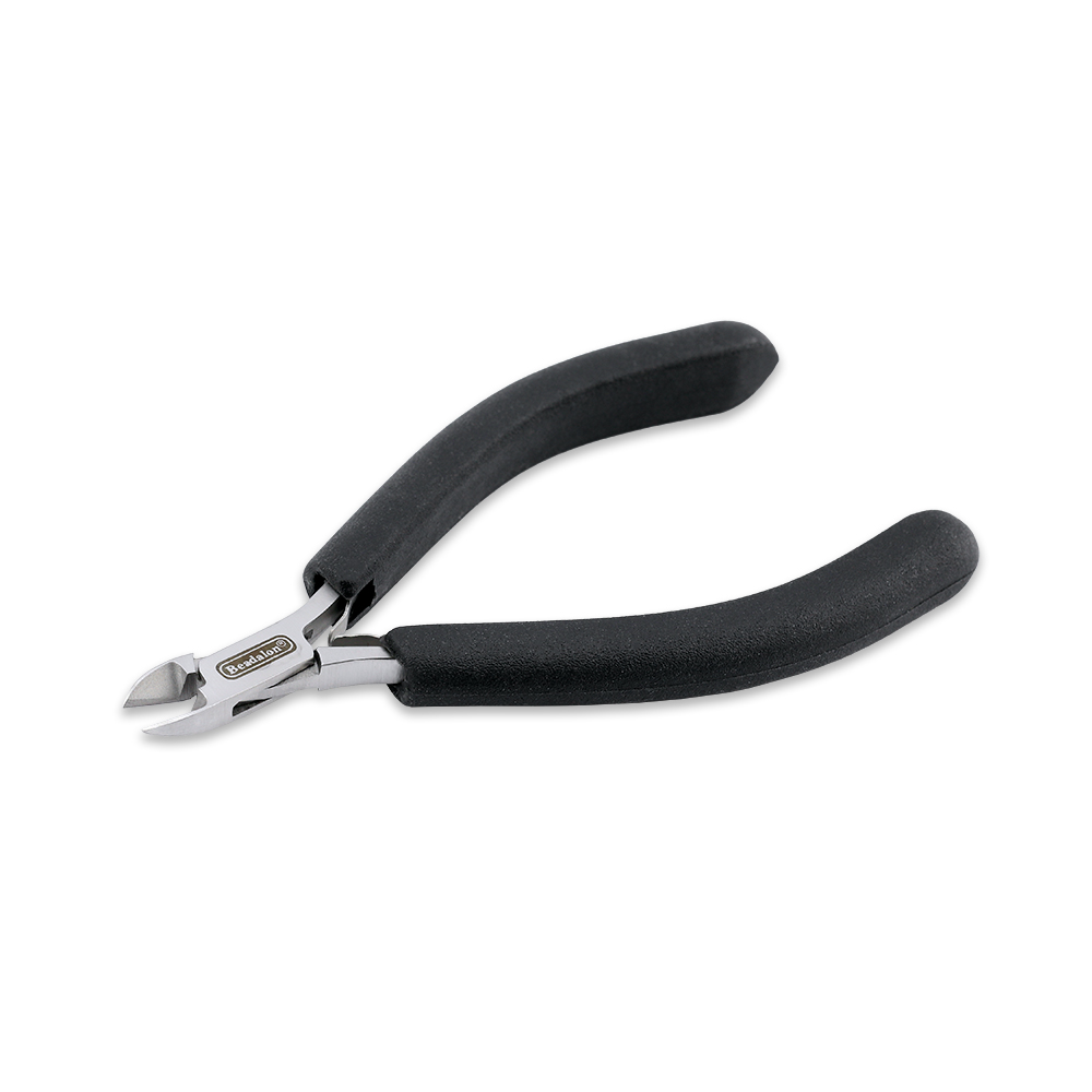 Designer Series Slim Semi-Flush Cutter, Black Vinyl-Free Grips, Stainless Steel, Box Joint, Double Leaf Springs, 5.75 in / 14.6 cm