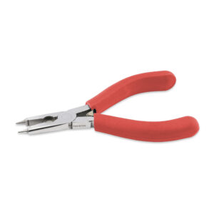 Designer Series Combo Pliers 4-in-1, Red Vinyl-Free Grips, Stainless Steel, Cutter, Short Round Nose Tip, Jump Ring Closing Grooves, Center Flat Nose, 4.75 in / 12 cm