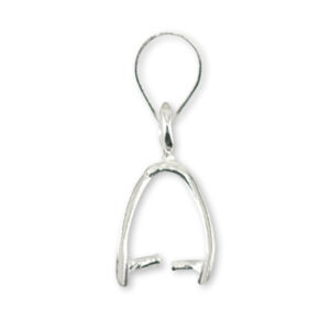 Pinch Bail Pendant, 22 mm / 0.87 in, Silver Plated, 4 pc