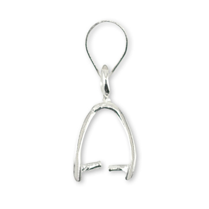 Pinch Bail Pendant, 22 mm / 0.87 in, Silver Plated, 4 pc