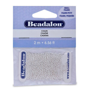 Chain, 2.2 mm / .087 in Figaro, Silver Plated, 2 m / 6.56 ft