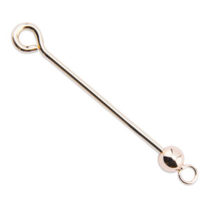 Instant Pendant, 6 mm Round with 5 mm Ring Screw-on Finials, 36.60 mm / 1.44 in, Pin dia. 1.60 mm / 0.060 in, Gold Color E-coat, 3 pc