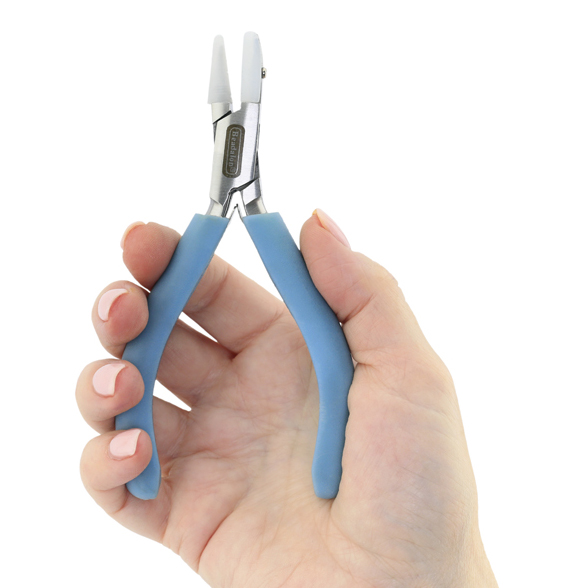 Designer Series Nylon Jaw Pliers, Flat/Round Nose, Pacific Blue Vinyl-Free Grips, Stnles Stl, Rnd Taper 0.09 - 0.27in/2.2 -7mm, Flat 0.32 x 0.79in/8.1 x 20.1mm, 5.25in/13.3cm - Image 5