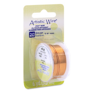 Artistic Wire, 20 Gauge / .81 mm Tarnish Resistant Colored Copper Craft Wire, Natural, 6 yd / 5.5 m