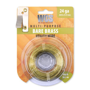 Bare Brass Utility Wire, 24 Gauge, .020 in / 0.51 mm, 100 ft / 30.5 m Dispenser
