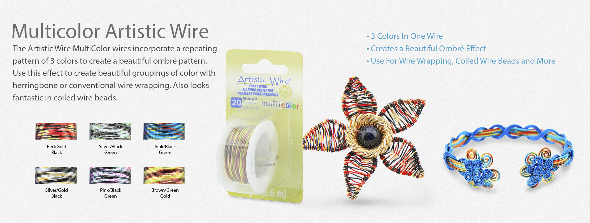 Multicolor artistic wire